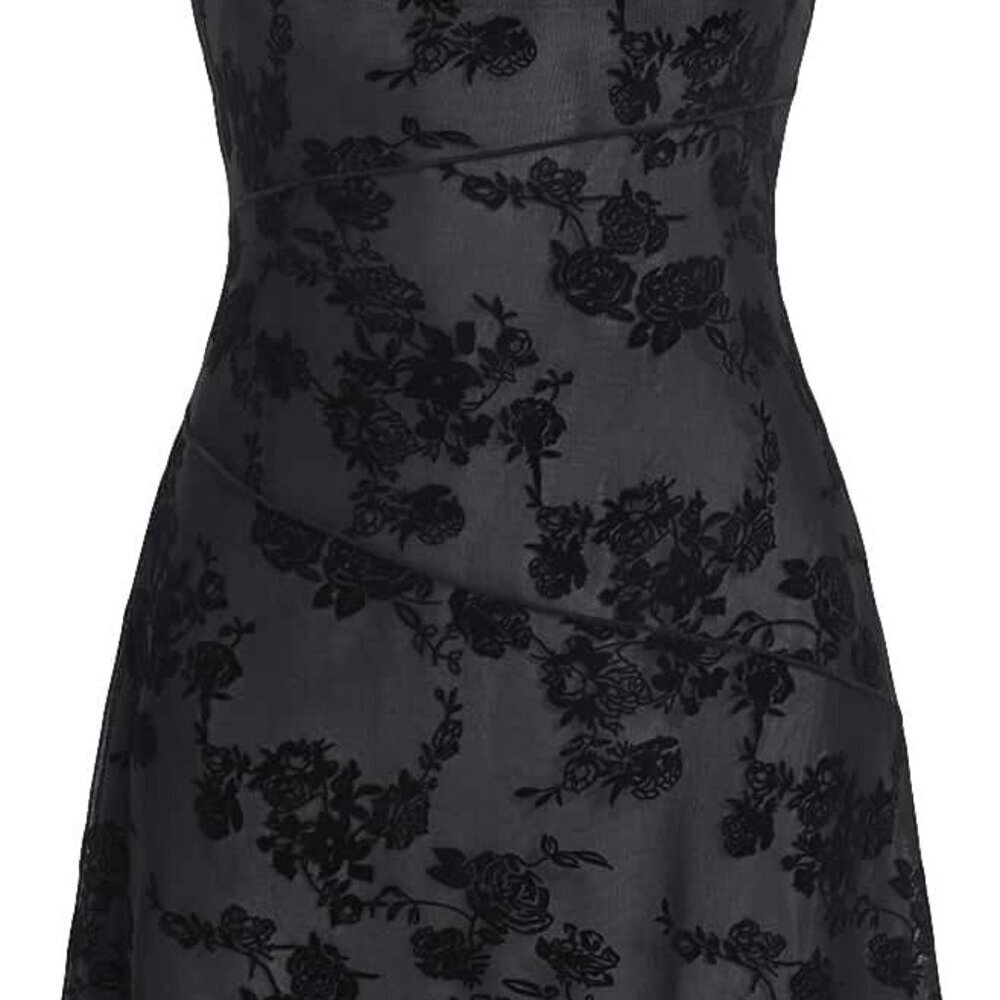 Women's Mini Dress Floral Mesh Spaghetti Strap Open Back Casual Summer Outfits